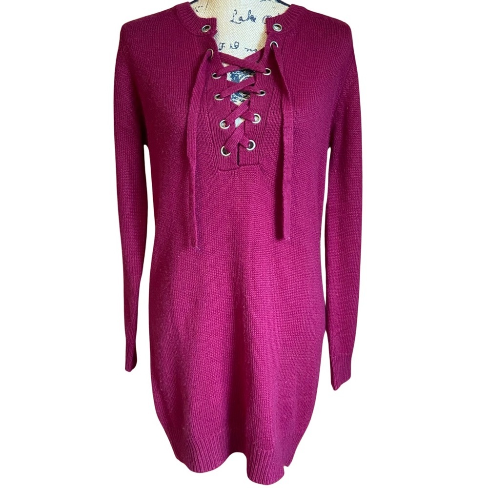 Forever 21 Maroon Sweater Dress Size S - Picture 1 of 5